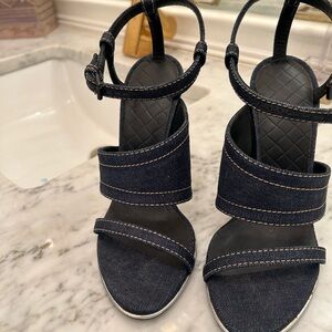 Stylish Dark Navy Blue Denim Sandals